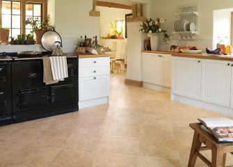 Limestone Karndean flooring in kitchen